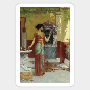 The Bouquet by John William Godward Sticker